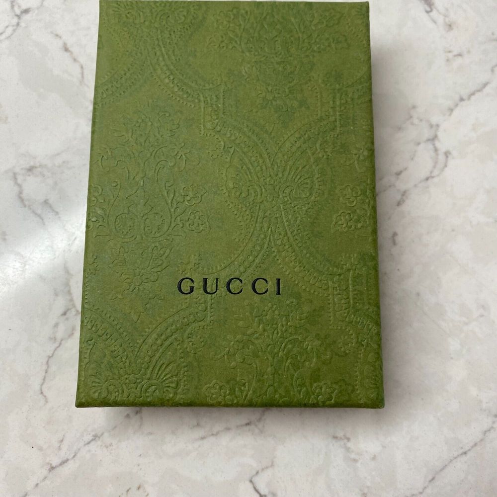 Gucci Green Damask Embossed Cardboard Mini Empty Box Only L 5"x W 3.5"x H 1.2"